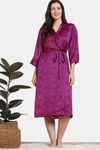 Zivame Primrose Woven Robe - Dark Purple — thumbnail 1
